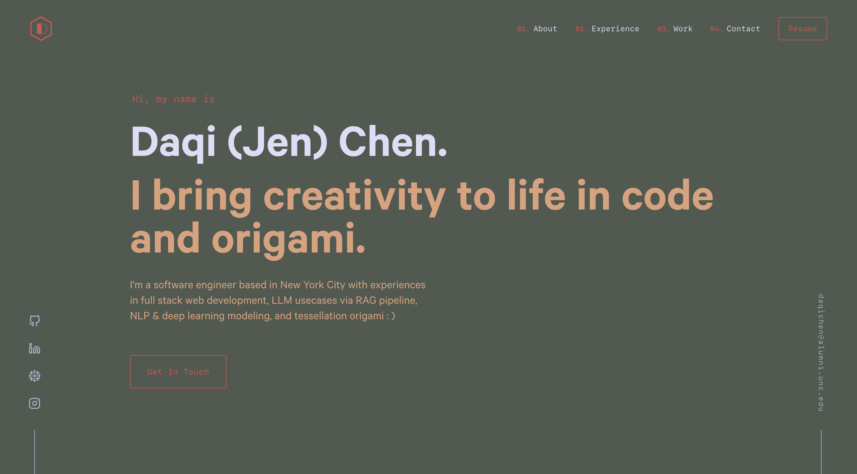 Daqi (Jen) Chen | Software Engineer & Paper Artist